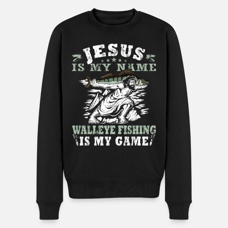 Jésus est mon nom - Chasseur de doré jaune - Pull Premium bio Homme - noir