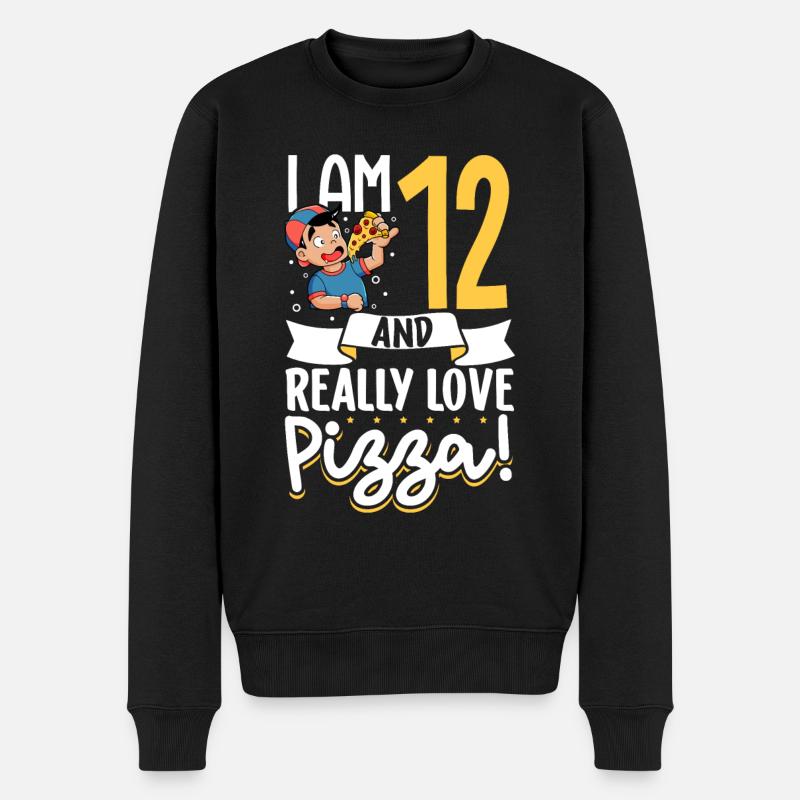 I'm 12 - Boy Pizza - Men's Premium Organic Jumper - black