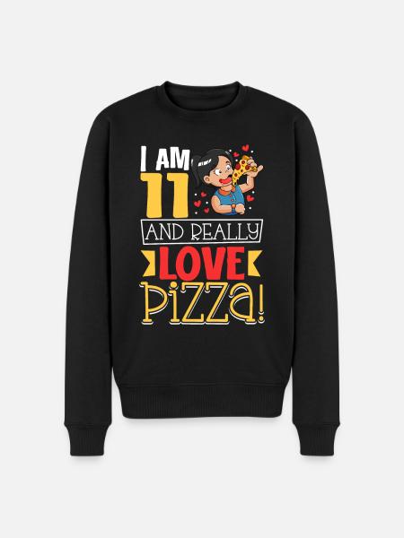 I'm 11 - Girl Pizza - Men's Premium Organic Jumper - black