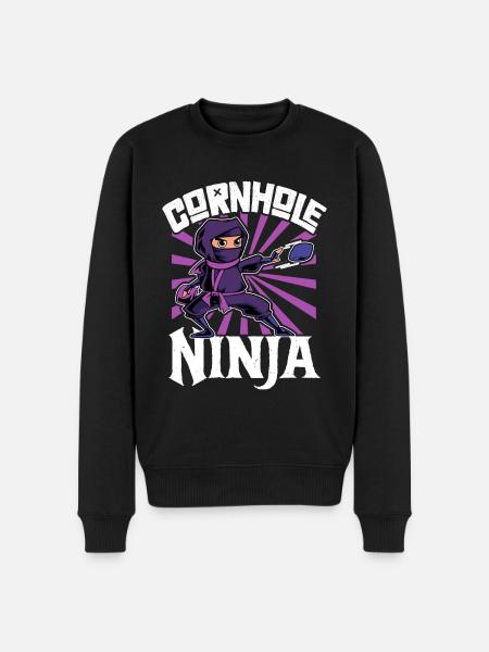Cornhole Ninja - Men's Premium Organic Jumper - black