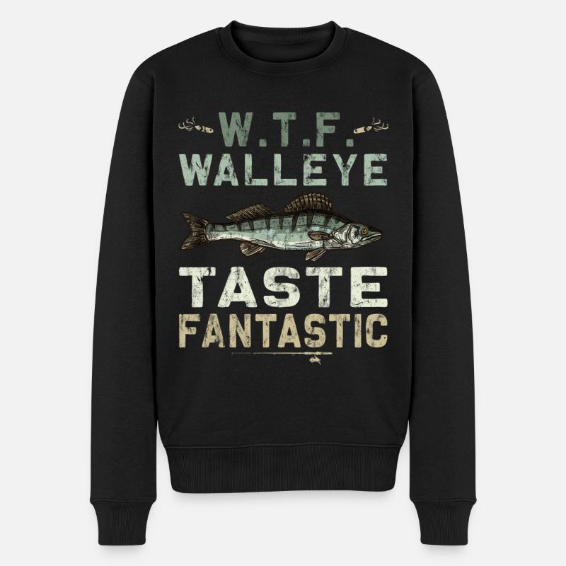 Zander Schmeckt Fantastisch - Zanderjäger - Männer Premium Bio Pullover - Schwarz