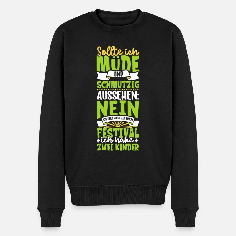 Müde und schmutzig - zwei Kinder - Männer Premium Bio Pullover - Schwarz