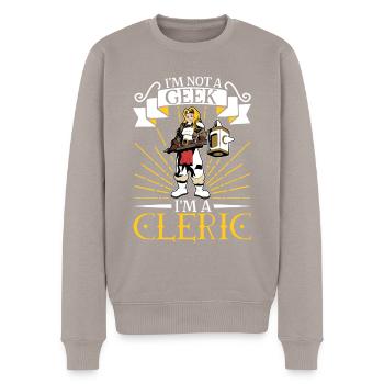 Not a geek - D20 role-playing game character - cleric - Men's Premium Organic Jumper - taupe - Front - Nico (187cm)