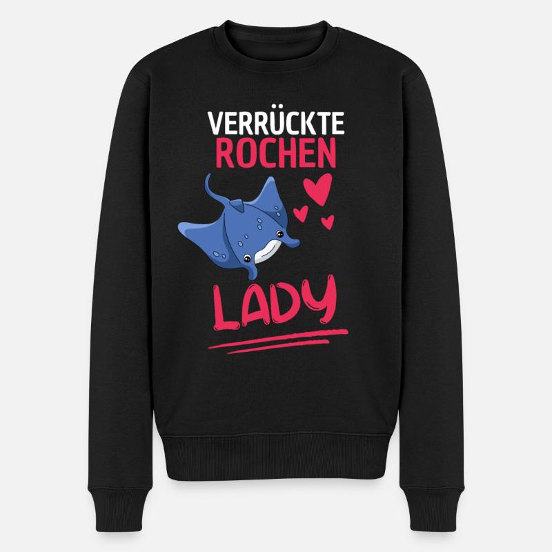 Rochen Lady Frauen Ozean Tier Geschenk Mantarochen - Männer Premium Bio Pullover - Schwarz
