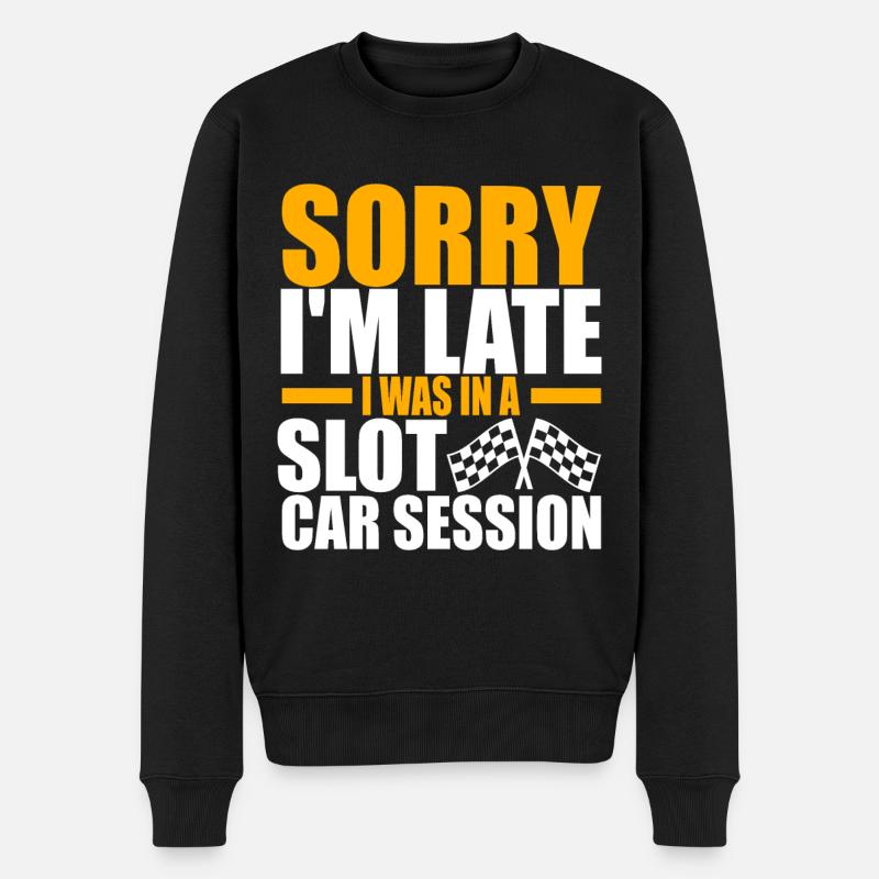 Slotcar Slotracing - Männer Premium Bio Pullover - Schwarz