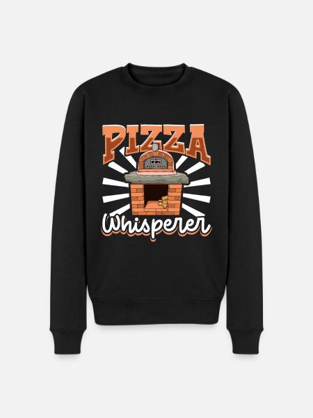 Steinofen Pizza Flüsterer - Pizzabäcker - Männer Premium Bio Pullover - Schwarz