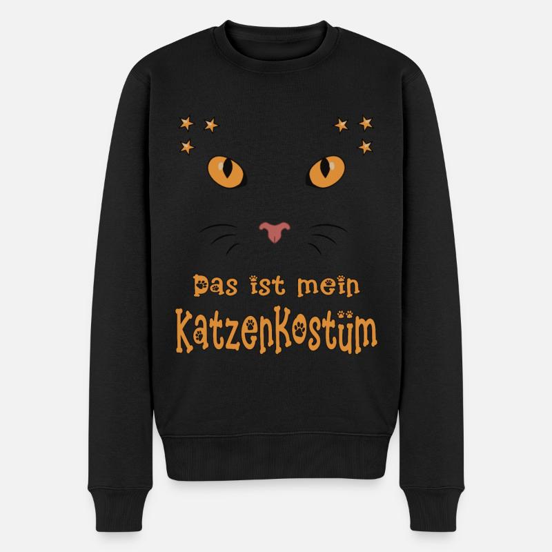 Karneval Katzen Gesicht mit Sternchen - Männer Premium Bio Pullover - Schwarz