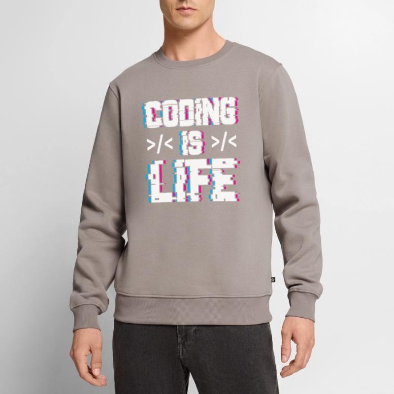 Coding is Life Programmer Coder Code Men's Premium Organic Jumper