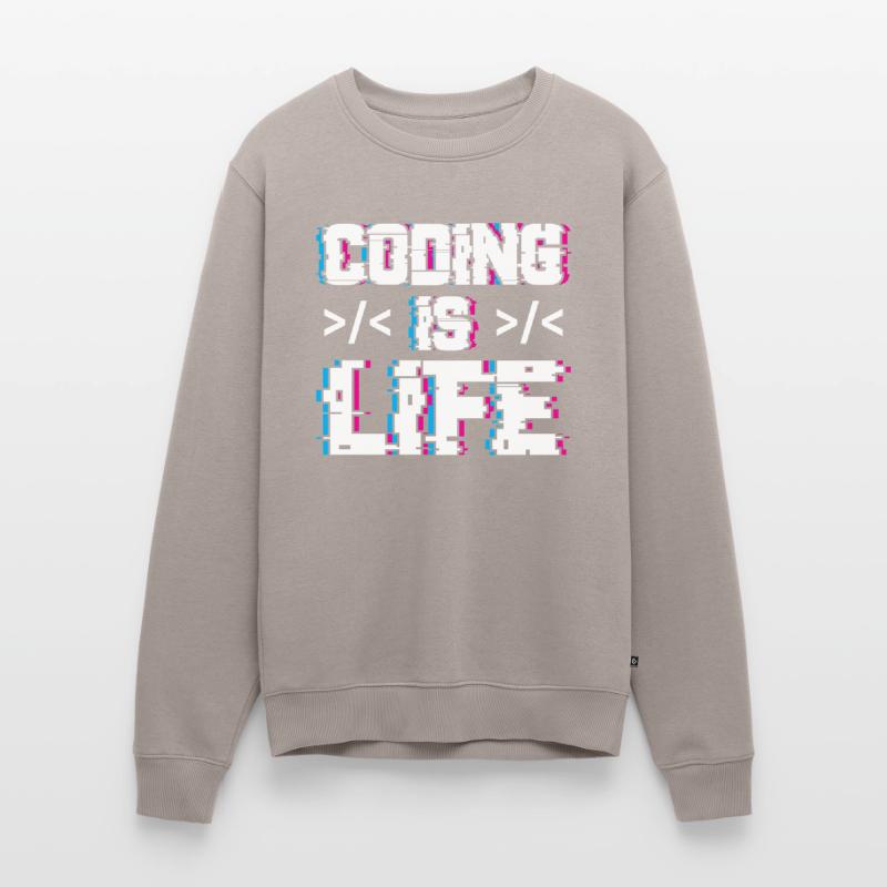 Coding Ist Leben Programmierer Coder Code Männer Premium Bio Pullover