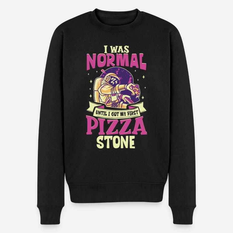 Pizzastein - Pizzabäcker - Männer Premium Bio Pullover - Schwarz