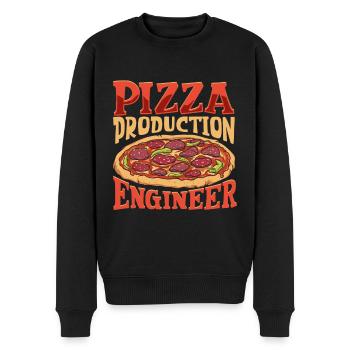 Pizza Production Engineer - Pizza Baker - Men's Premium Organic Jumper - black - Front - Nico (187cm)