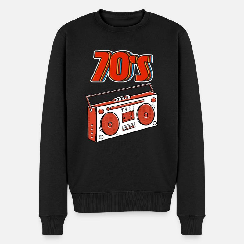 70's Siebziger - Männer Premium Bio Pullover - Schwarz