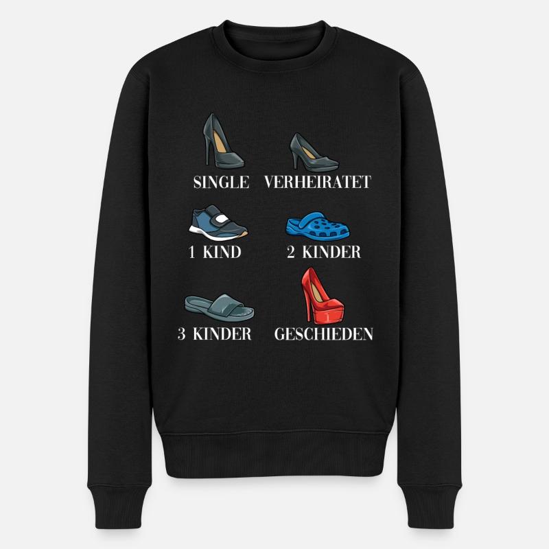 Leben einer Frau Single Verheiratet Geschieden - Männer Premium Bio Pullover - Schwarz
