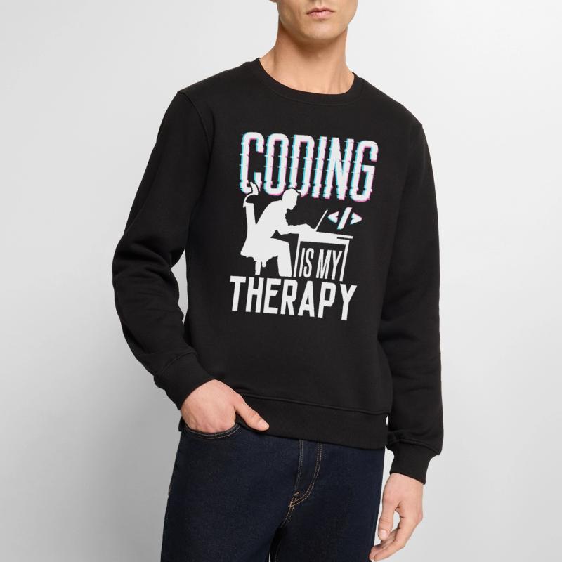 Programming is my therapy Code Coder Coding Men's Premium Organic Jumper