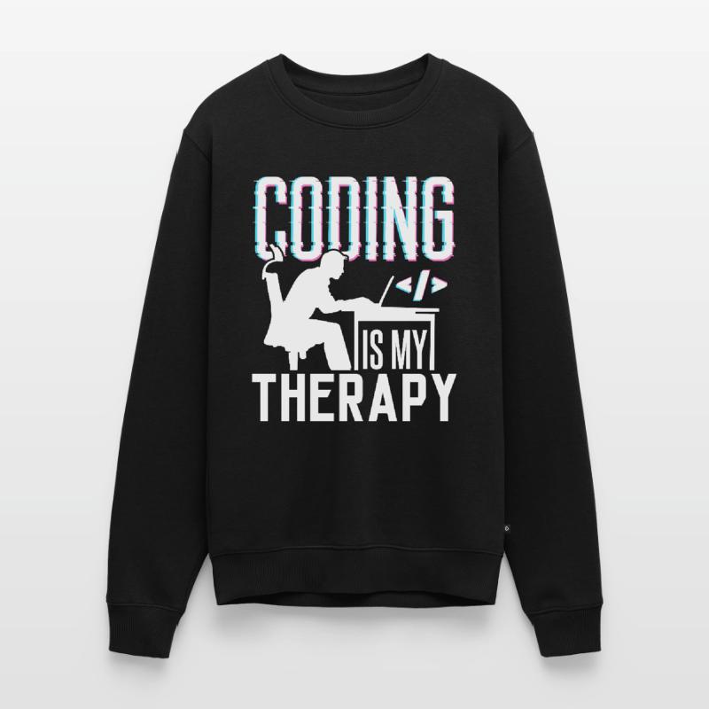 Programming is my therapy Code Coder Coding Men's Premium Organic Jumper