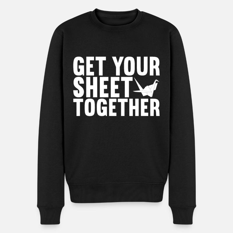 Origami - Männer Premium Bio Pullover - Schwarz