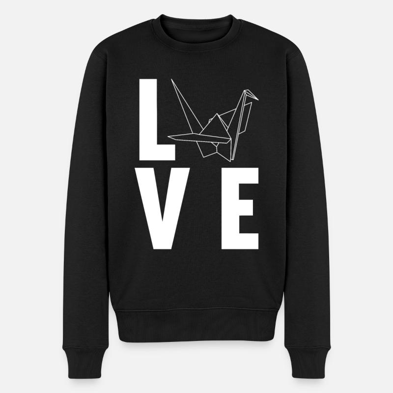 Origami - Männer Premium Bio Pullover - Schwarz