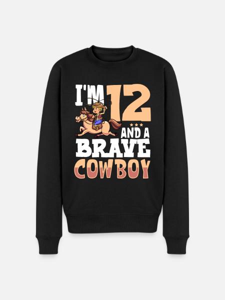 I'm 12 - Boy Cowboy - Men's Premium Organic Jumper - black