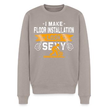 Flooring carpet installers - Men's Premium Organic Jumper - taupe - Front - Nico (187cm)
