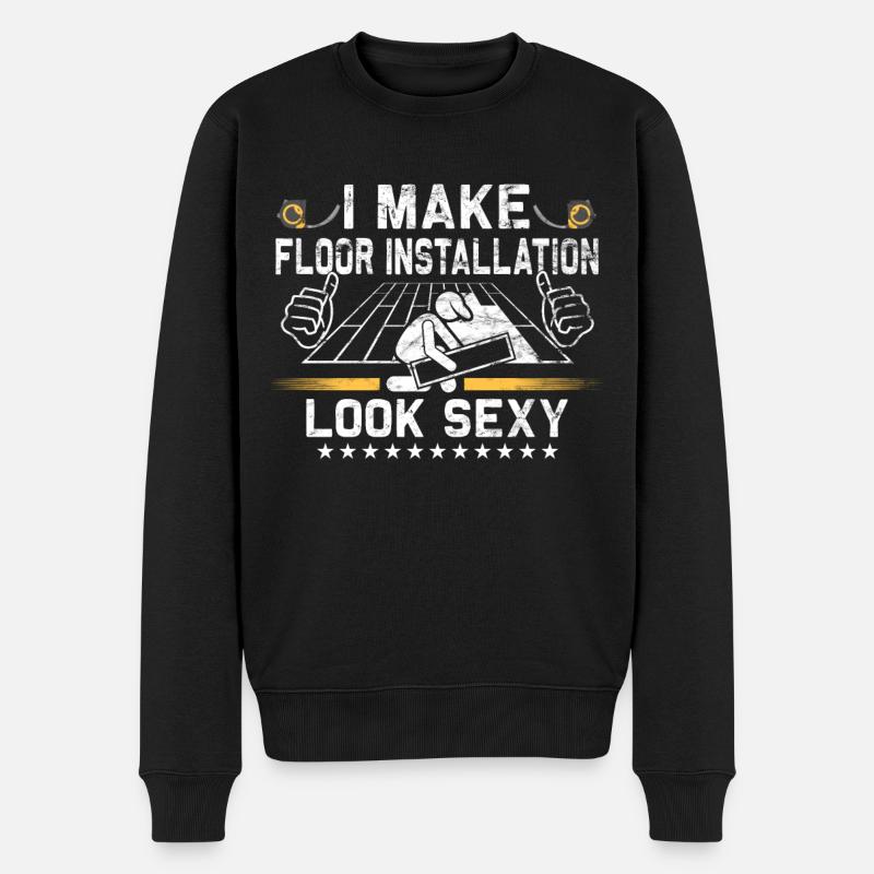 Flooring carpet installers - Men's Premium Organic Jumper - black