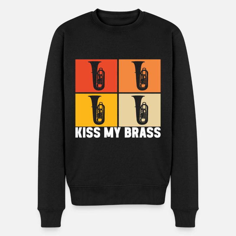 Tuba Tubist - Männer Premium Bio Pullover - Schwarz