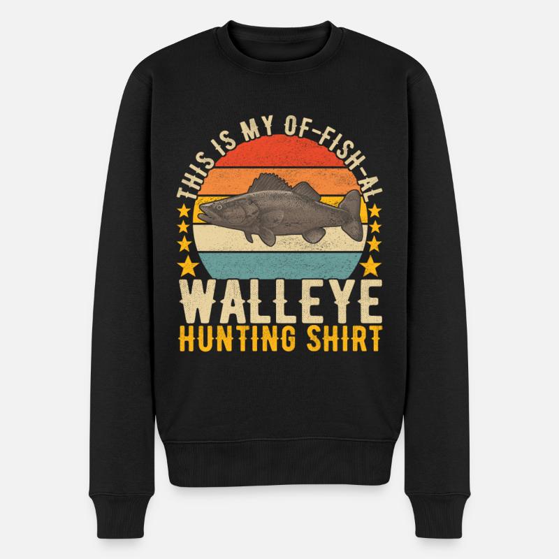 Walleye Fishing Angler - Männer Premium Bio Pullover - Schwarz