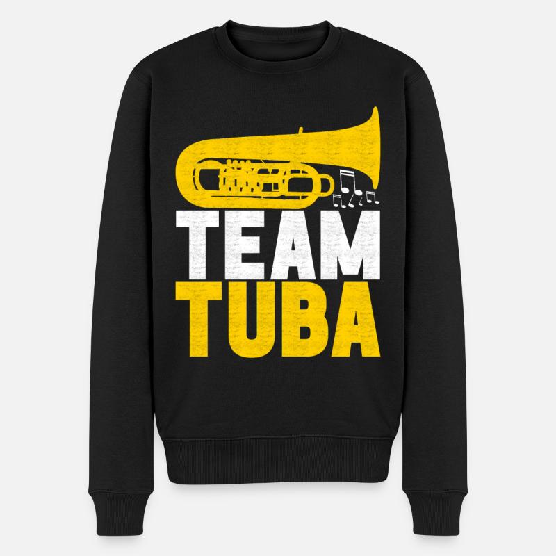 Tuba Tubist - Männer Premium Bio Pullover - Schwarz