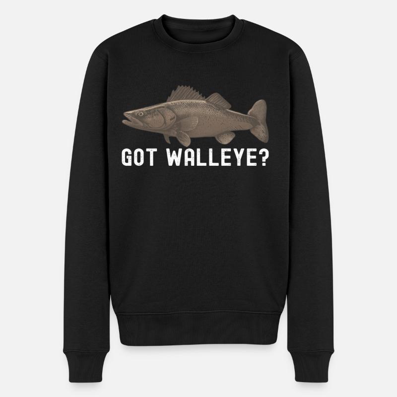 Walleye Fishing Angler - Männer Premium Bio Pullover - Schwarz