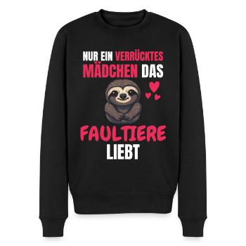 Tropisches Tier Lustiges Mädchen Geschenk Faultier - Männer Premium Bio Pullover - Schwarz - Vorne - Nico (187cm)