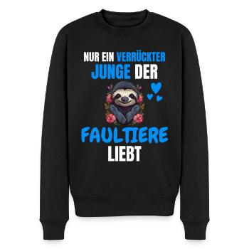 Tropisches Tier Jungs Geschenk Zoo Faultier - Männer Premium Bio Pullover - Schwarz - Vorne - Nico (187cm)