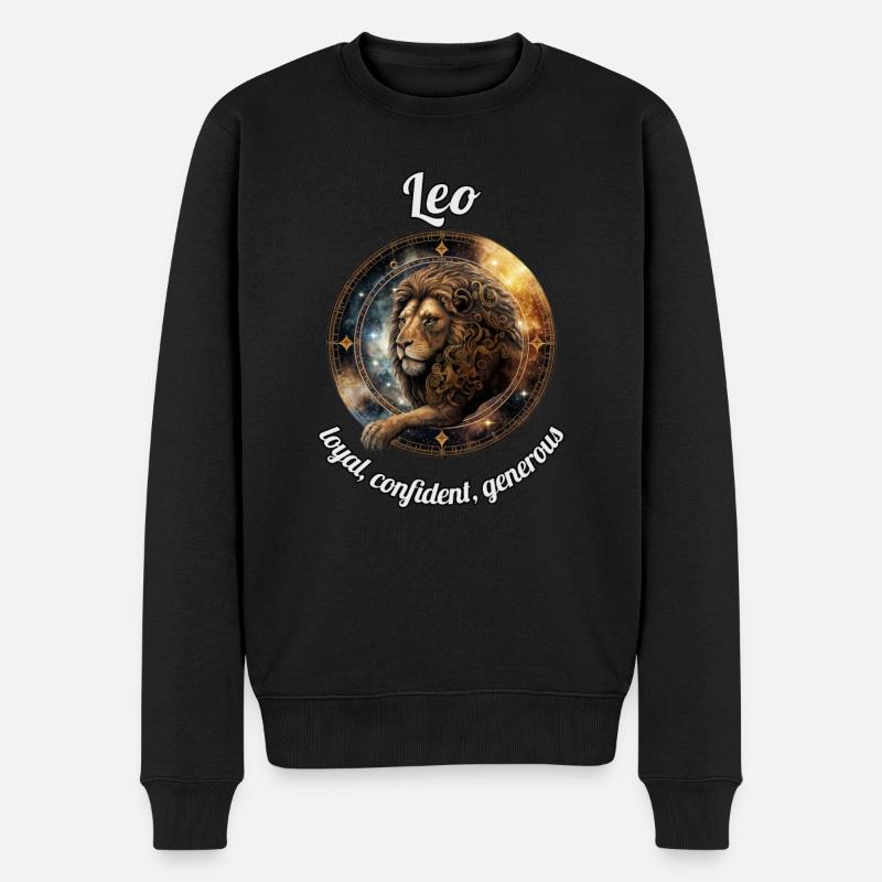 Leo Sternzeichen Löwe Astronomie - Männer Premium Bio Pullover - Schwarz