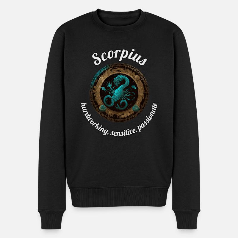 Scorpius Sternzeichen Skorpion Astronomie - Männer Premium Bio Pullover - Schwarz