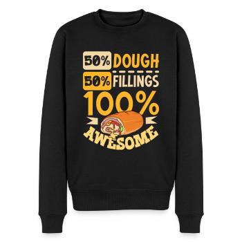 100 Prozent lecker - Stromboli - Männer Premium Bio Pullover - Schwarz - Vorne - Nico (187cm)