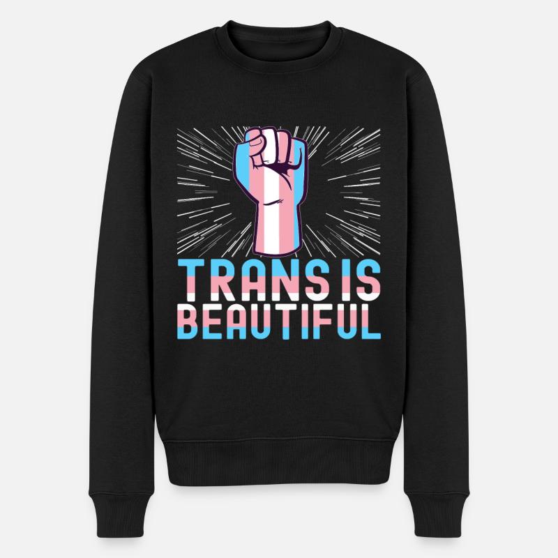 Transgenre Trans LGBTQ - Pull Premium bio Homme - noir