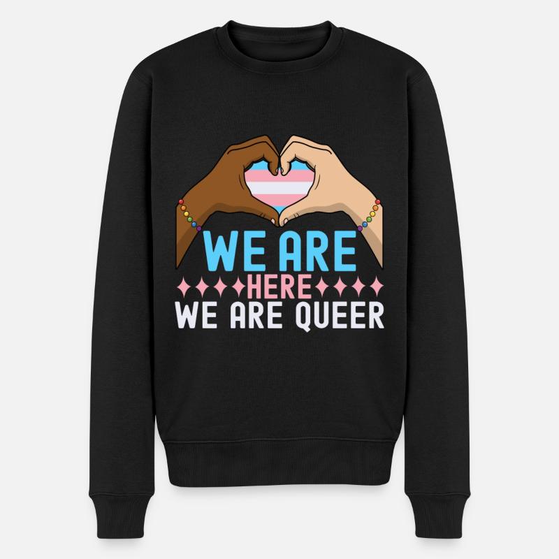 Transgenre Trans LGBTQ - Pull Premium bio Homme - noir
