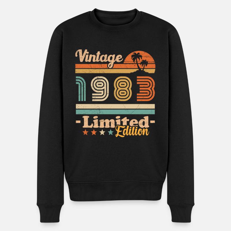 1983 Vintage Vintage Geburtstag Retro - Männer Premium Bio Pullover - Schwarz
