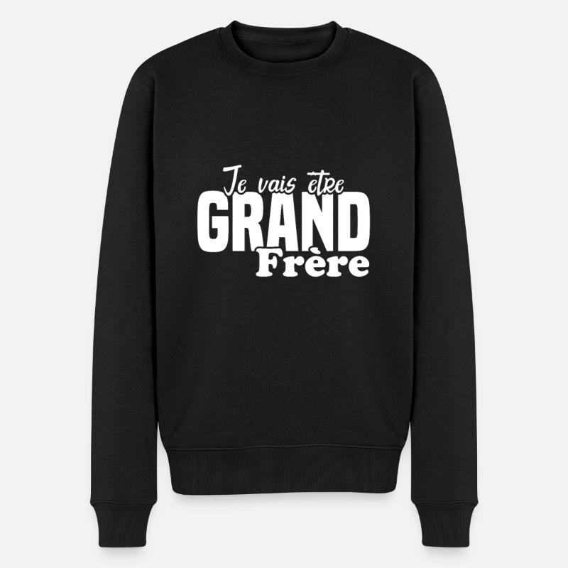 Je Vais être Grand Frère - Pull Premium bio Homme - noir