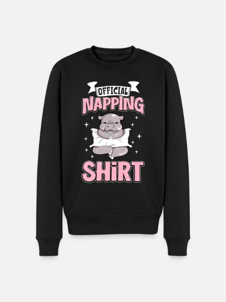 Official Hippo Sleep Shirt - Men's Premium Organic Jumper - black
