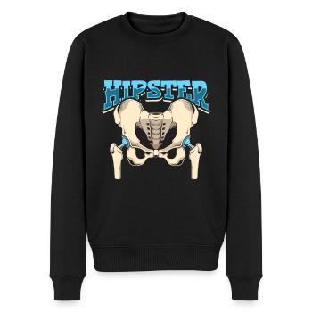Hipster - Neue Hüfte - Männer Premium Bio Pullover - Schwarz - Vorne - Nico (187cm)