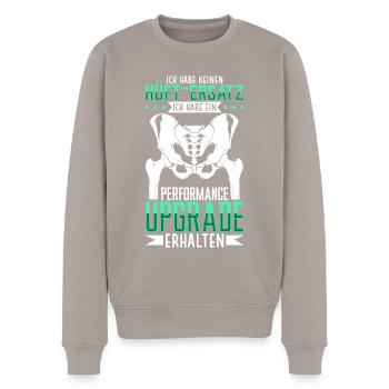 Get Performance Upgrade - New Hip - Men's Premium Organic Jumper - taupe - Front - Nico (187cm)