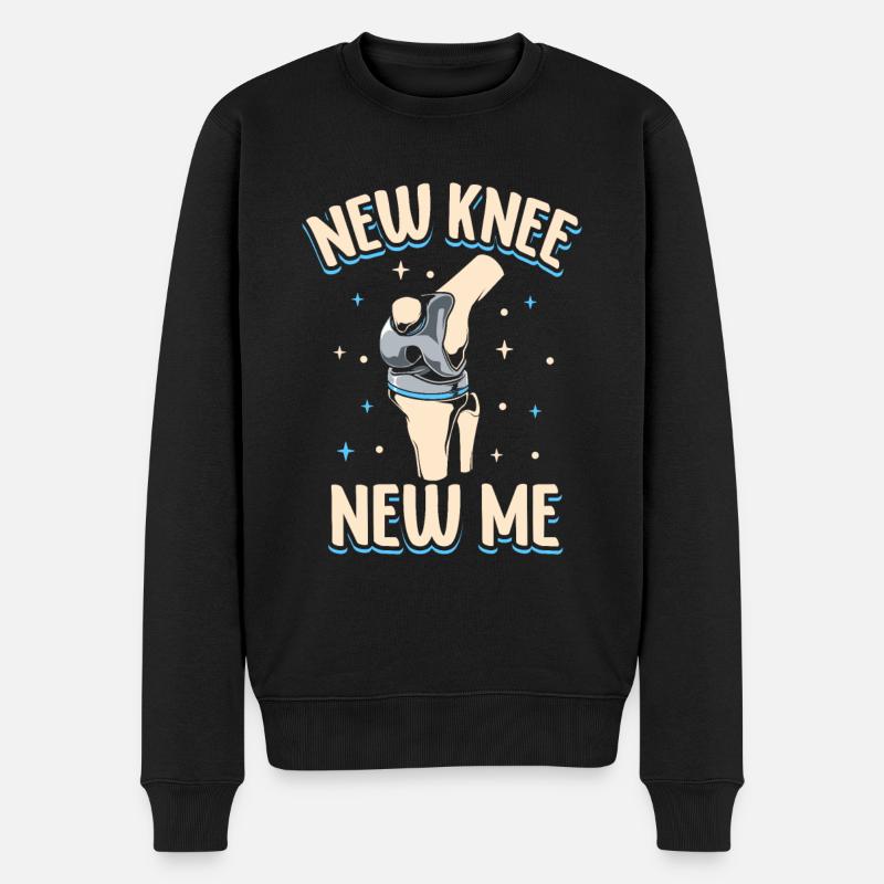 Neues Knie neues Ich - Knie Titan - Männer Premium Bio Pullover - Schwarz