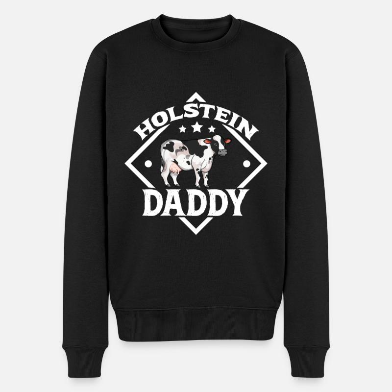 Holstein Daddy - Boeuf Holstein - Pull Premium bio Homme - noir
