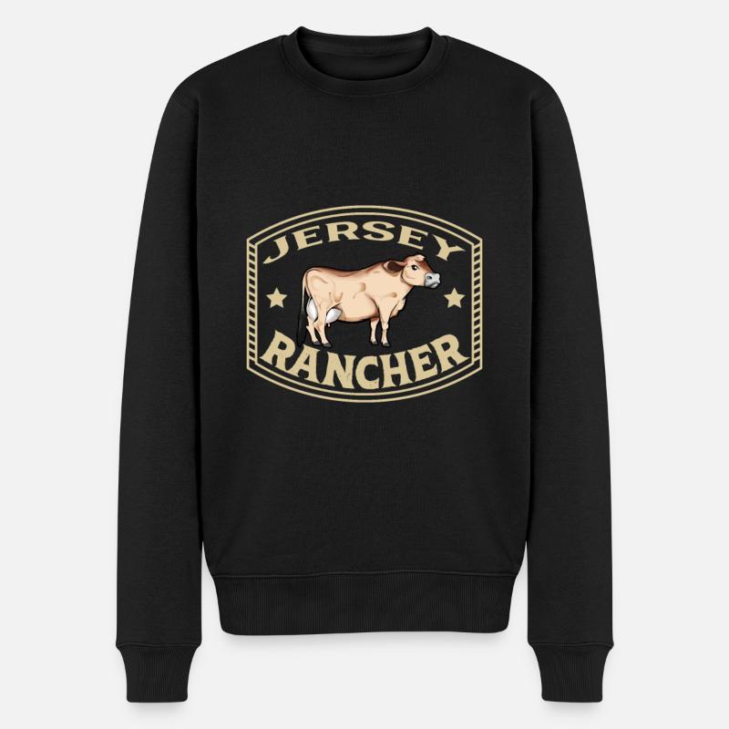 Jersey Beef - Jersey Rancher - Men's Premium Organic Jumper - black