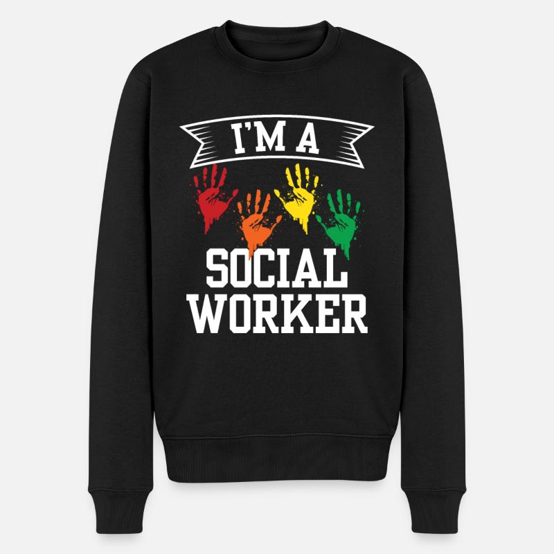 Ich Bin Sozialarbeiterin Sozialarbeiter Ausbildung - Männer Premium Bio Pullover - Schwarz