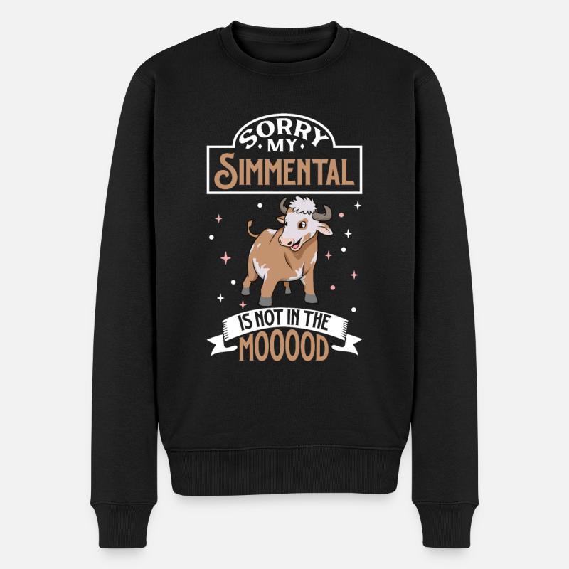 Not in the mood - Simmental - Männer Premium Bio Pullover - Schwarz