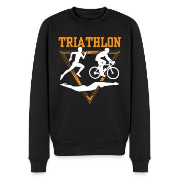 Triathlon Sport Triathletin Triathlet Triathlons - Männer Premium Bio Pullover - Schwarz - Vorne - Nico (187cm)