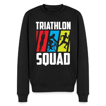 Triathlon Team Triathlet Triathlons Triathletin - Männer Premium Bio Pullover - Schwarz - Vorne - Nico (187cm)
