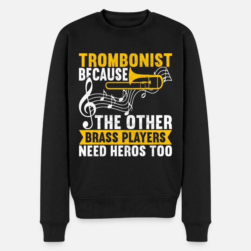 Posaune Trombone - Männer Premium Bio Pullover - Schwarz