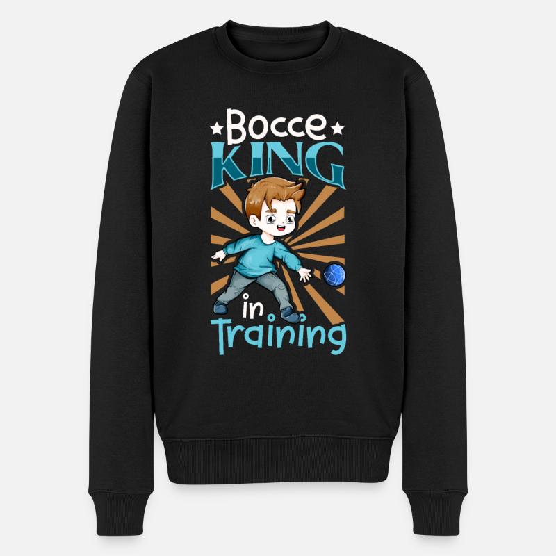 Bocce King in Training - Boccia - Männer Premium Bio Pullover - Schwarz