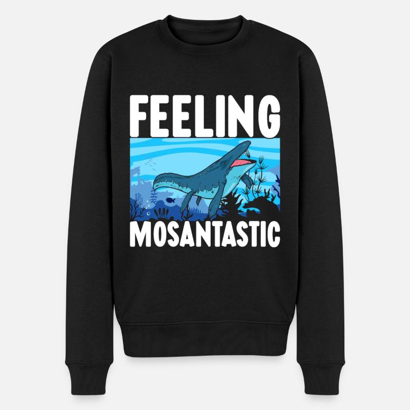 Mosasaurus Dinosaurier - Männer Premium Bio Pullover - Schwarz